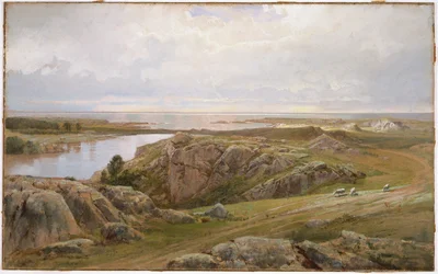 リリーポンド、ニューポート、1877（紙にトイレ）
